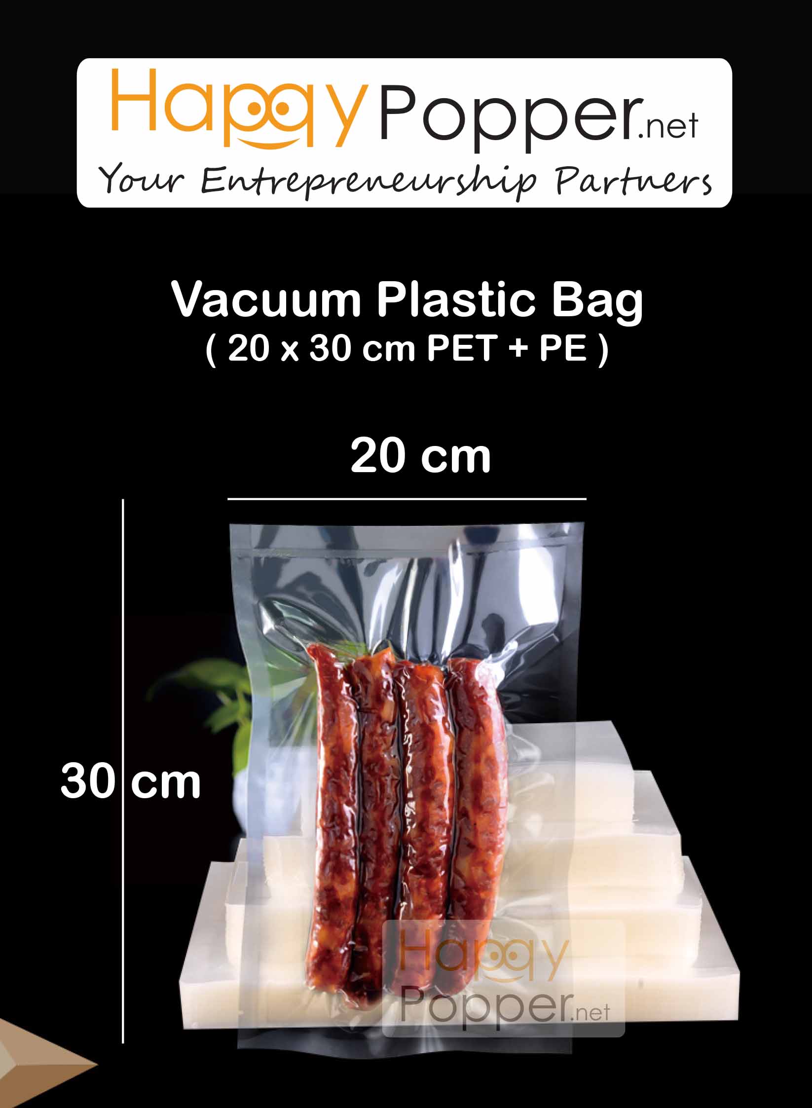 Vacuum Plastic Bag ( 20 x 30 cm PET + PE ) VST0001 真空包装袋